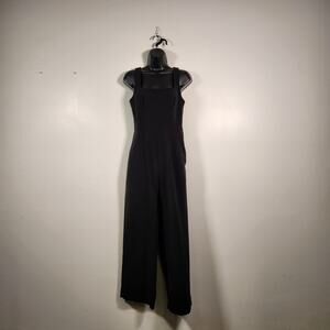 A NEW DAY Sleeveless Maxi Jumpsuit Womens XS Black Stretchy Straight Leg Ankle
